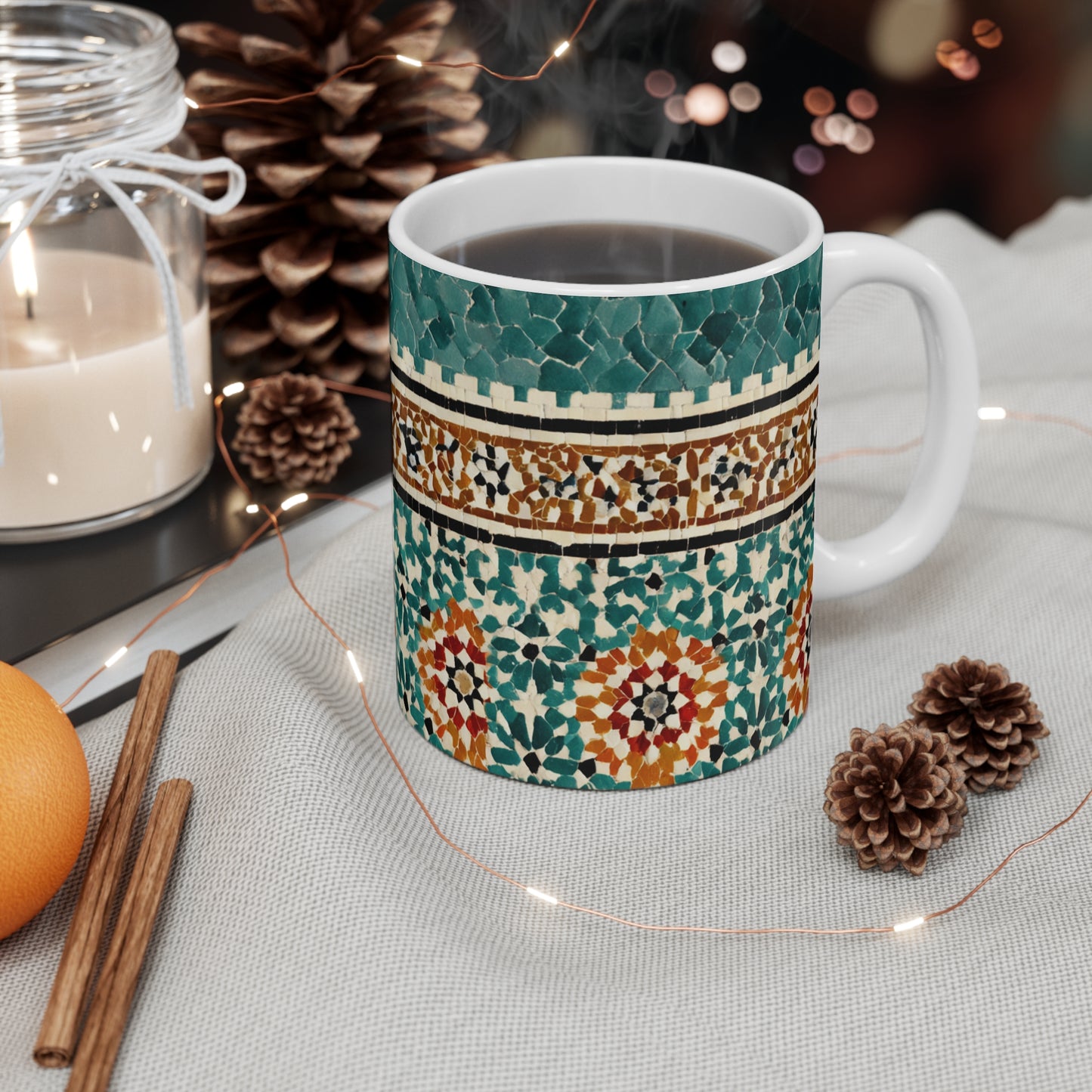 Mug L'Art des Mille Eclats - Design Zellige Artisanal - Ceramique Glossy 11oz