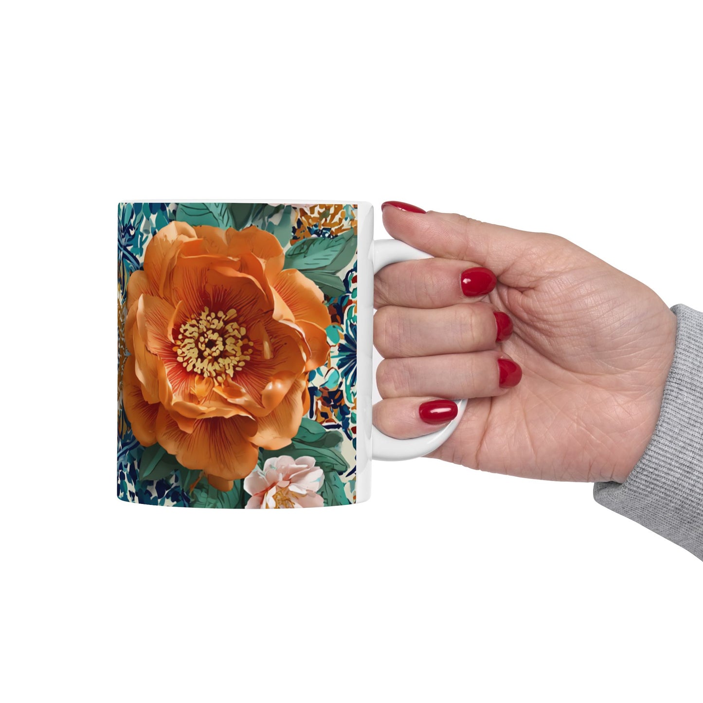 Mug "Jardin de Zellige" – Zellij & Roses | Céramique Premium