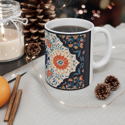 Mug "Mandala Oriental" – Design Zellij Floral | Céramique Premium