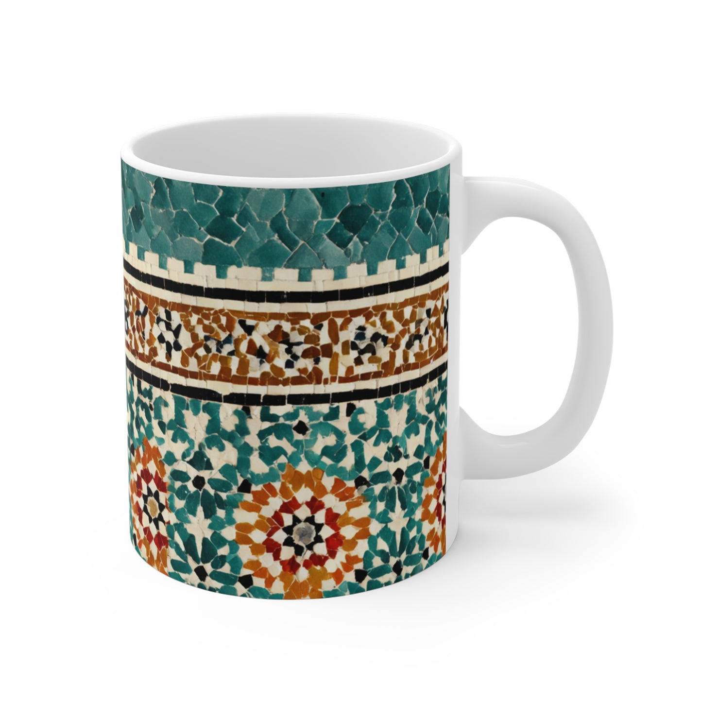 Mug L'Art des Mille Eclats - Design Zellige Artisanal - Ceramique Glossy 11oz