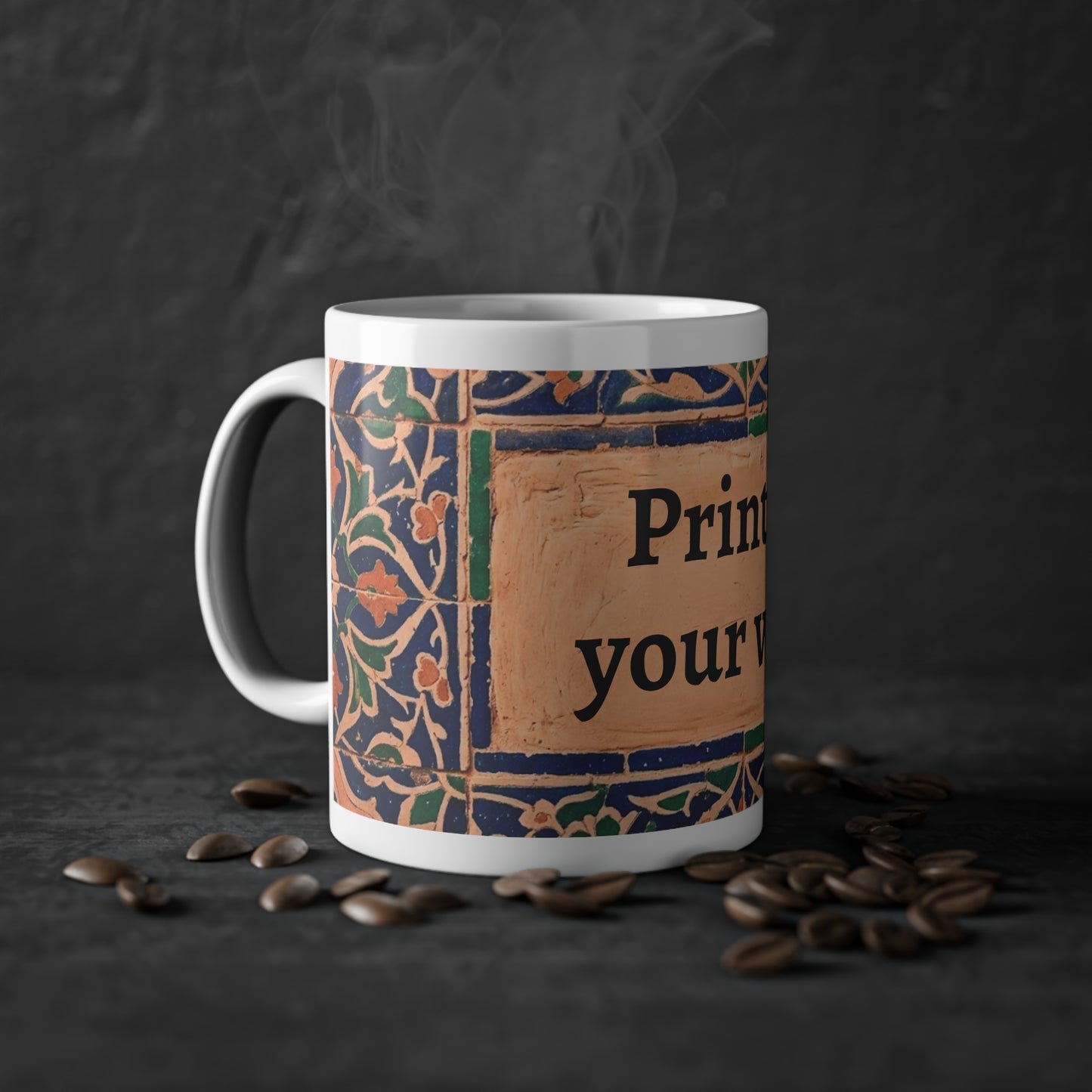 Mug Carreaux Vintage Méditerranéens – Design Artisanal | Céramique 11oz