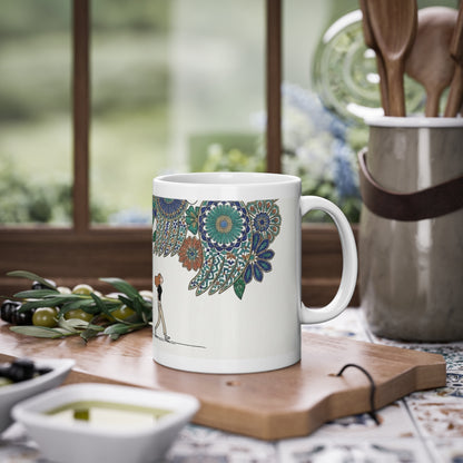 Mug "Marcher Près des Anges" – Illustration Florale | Céramique 11oz