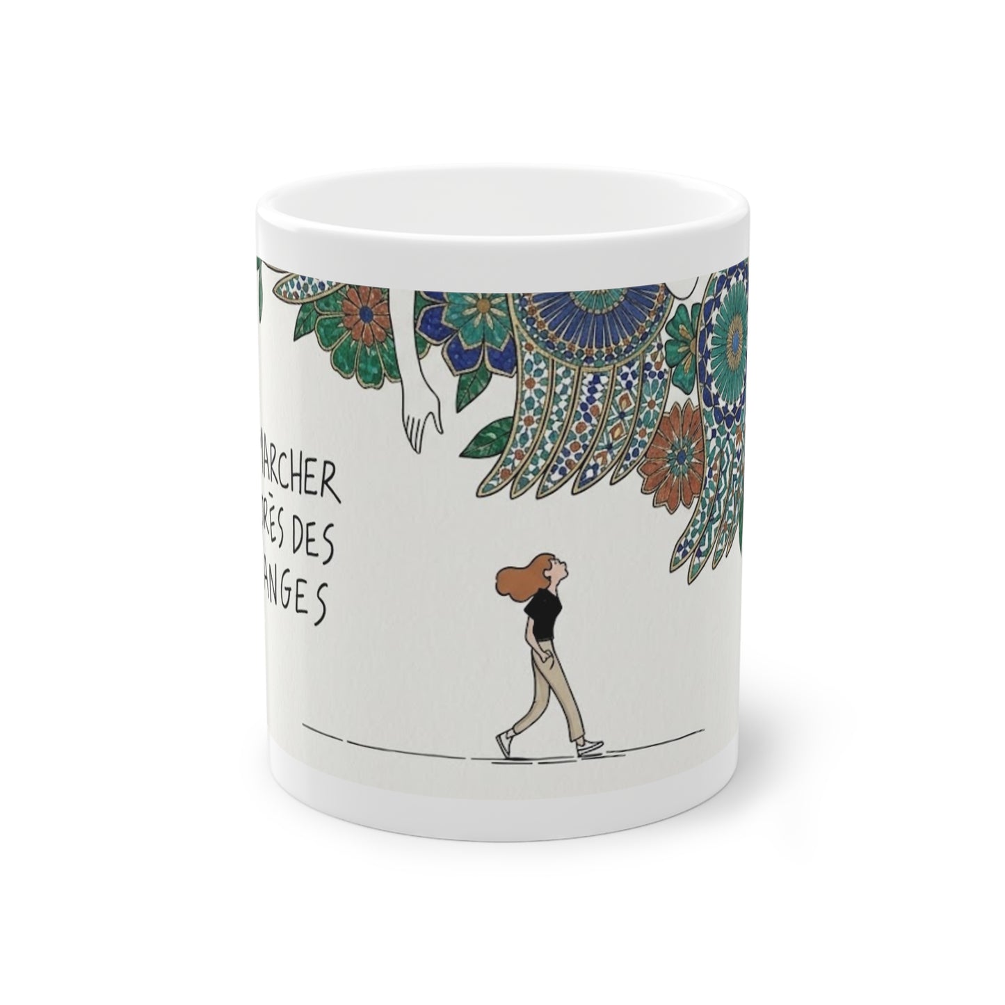 Mug "Marcher Près des Anges" – Illustration Florale | Céramique 11oz