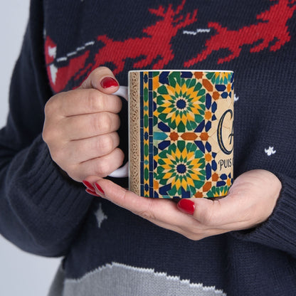 Mug "Café, Puis On Parle" – Design Zellij | Céramique Premium 11oz