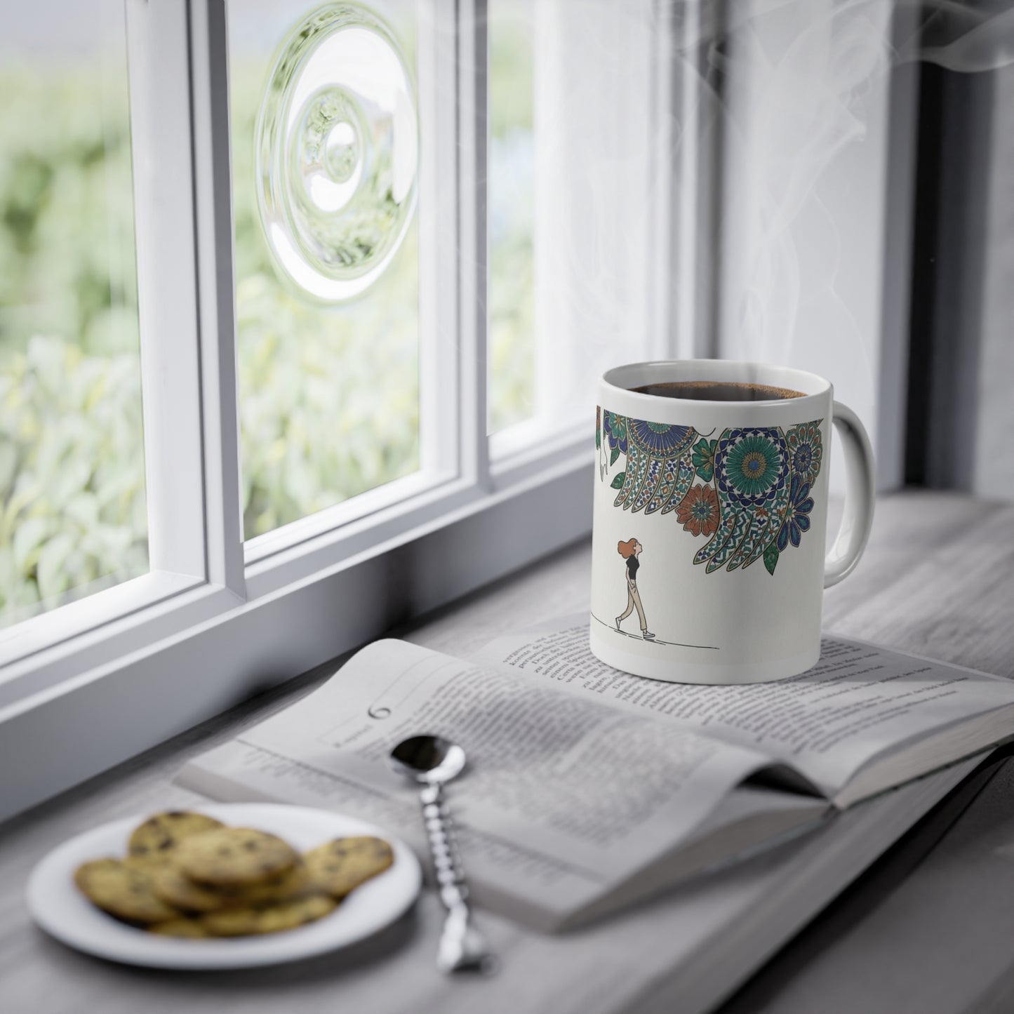 Mug "Marcher Près des Anges" – Illustration Florale | Céramique 11oz