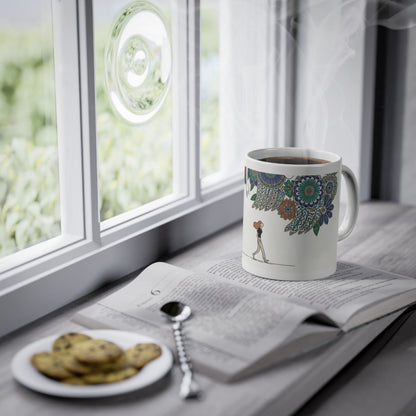 Mug "Marcher Près des Anges" – Illustration Florale | Céramique 11oz