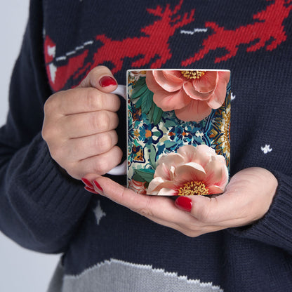 Mug "Jardin de Zellige" – Zellij & Roses | Céramique Premium