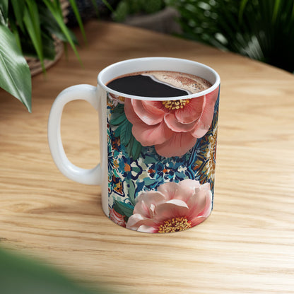 Mug "Jardin de Zellige" – Zellij & Roses | Céramique Premium