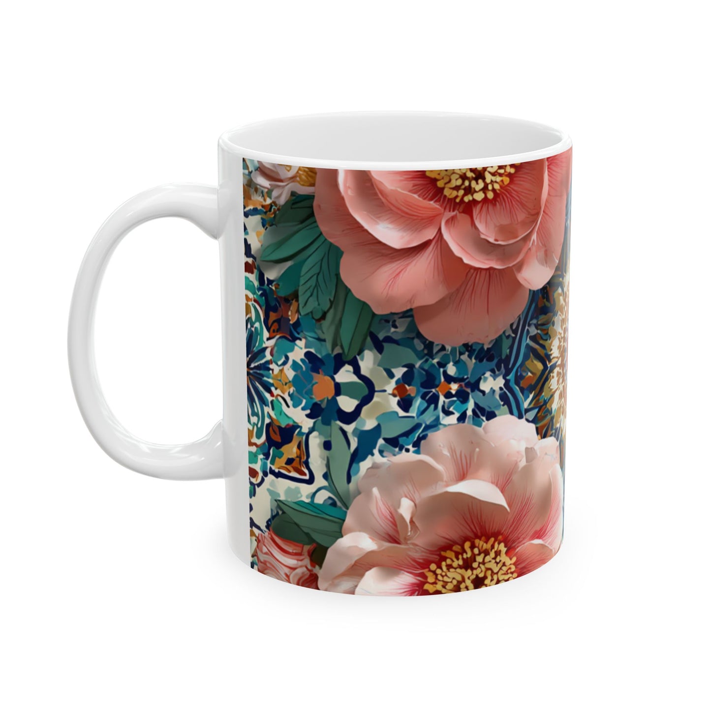 Mug "Jardin de Zellige" – Zellij & Roses | Céramique Premium
