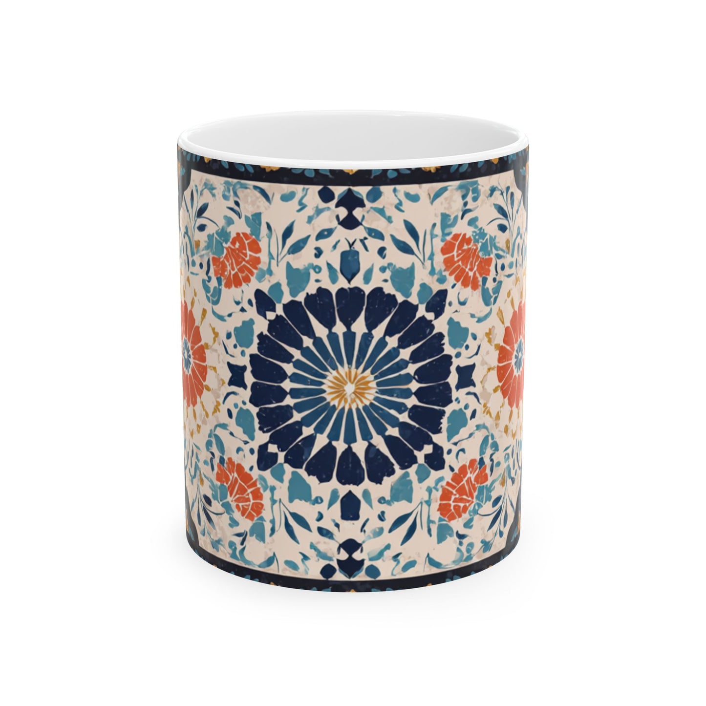 Mug "Mandala Oriental" – Design Zellij Floral | Céramique Premium