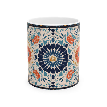Mug "Mandala Oriental" – Design Zellij Floral | Céramique Premium