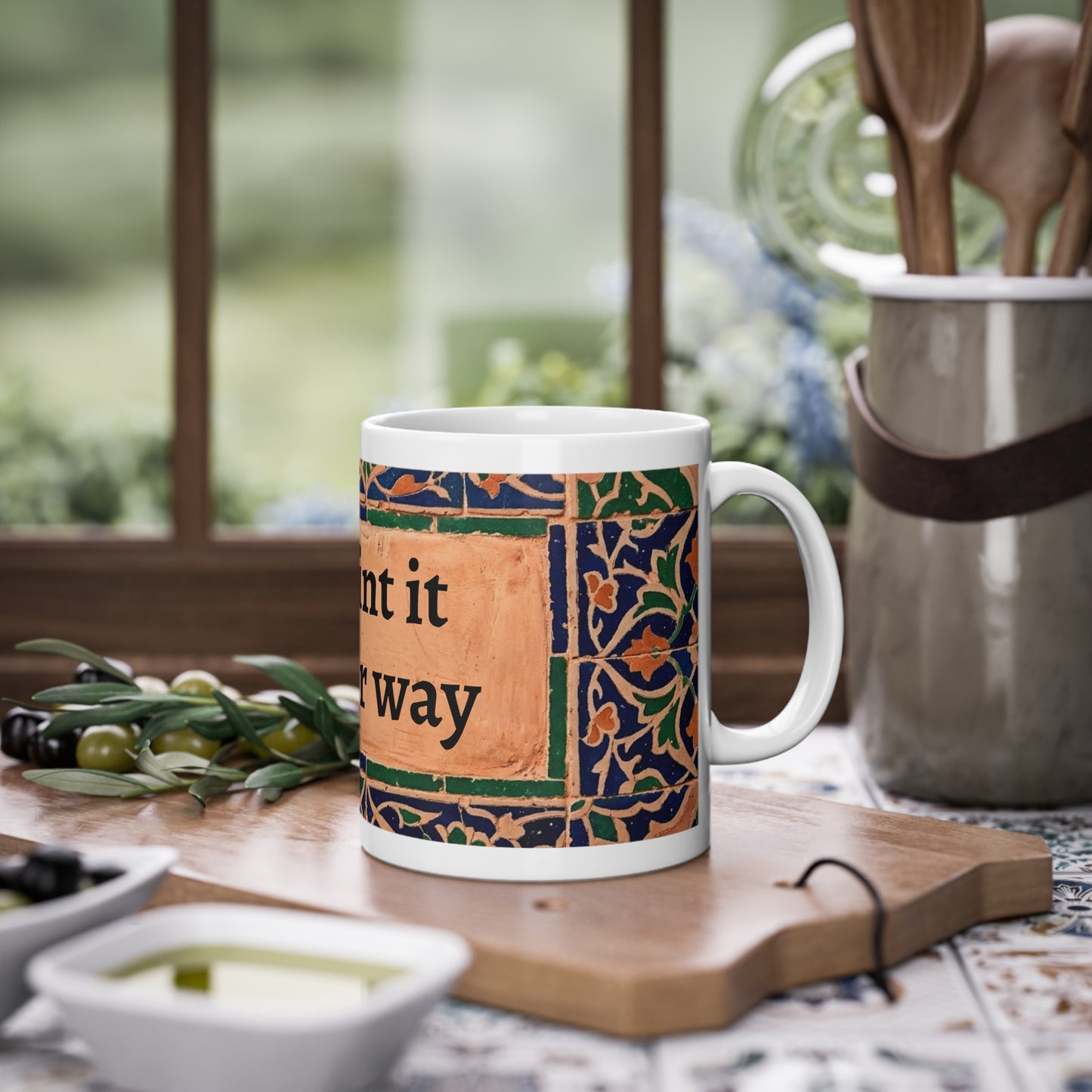 Mug Carreaux Vintage Méditerranéens – Design Artisanal | Céramique 11oz