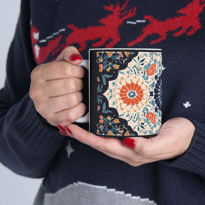 Mug "Mandala Oriental" – Design Zellij Floral | Céramique Premium