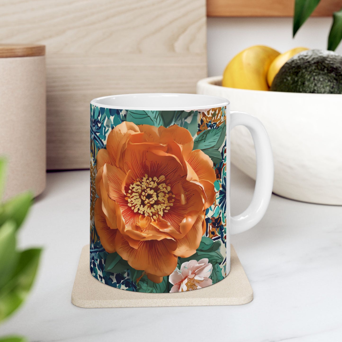 Mug "Jardin de Zellige" – Zellij & Roses | Céramique Premium