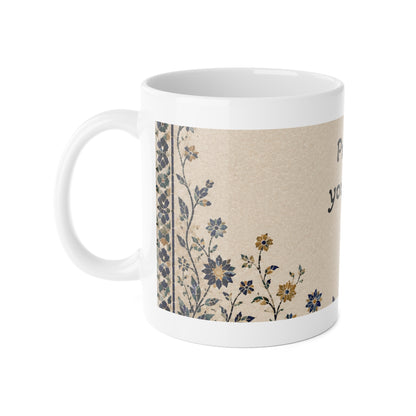 Mug "Floral Vintage" – Design Personnalisable | Céramique Premium 11oz