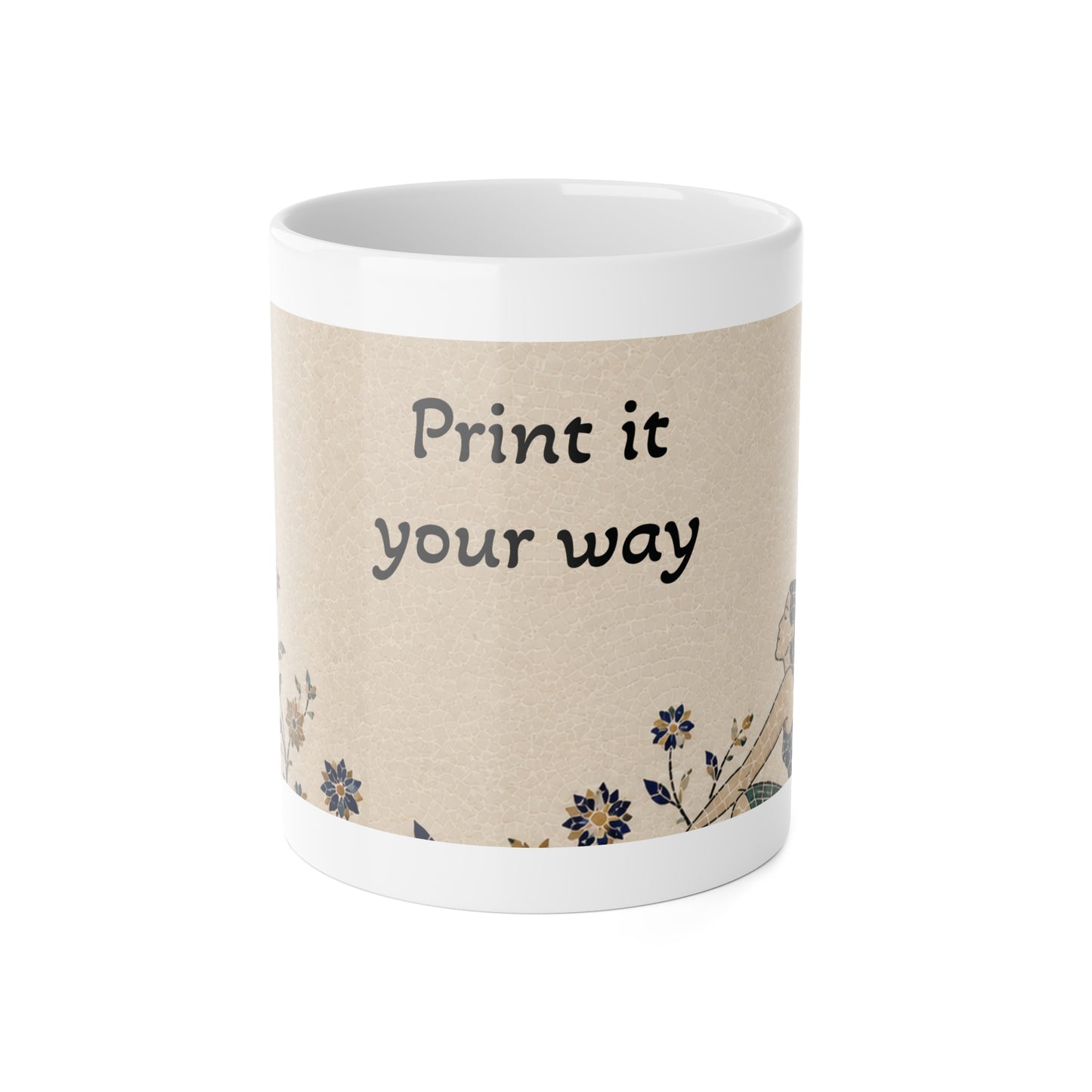 Mug "Floral Vintage" – Design Personnalisable | Céramique Premium 11oz