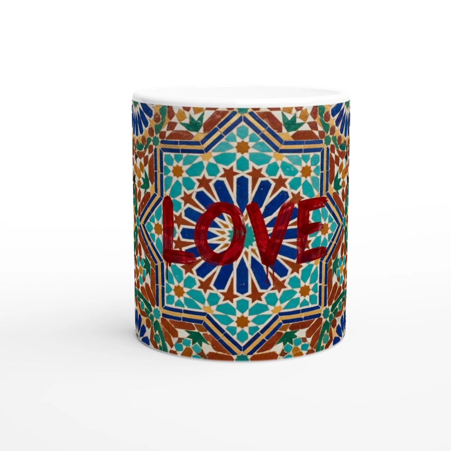 Mug Love design zellij élégant 11oz - vue principale - BigMugs