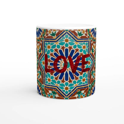 Mug Love design zellij élégant 11oz - vue principale - BigMugs