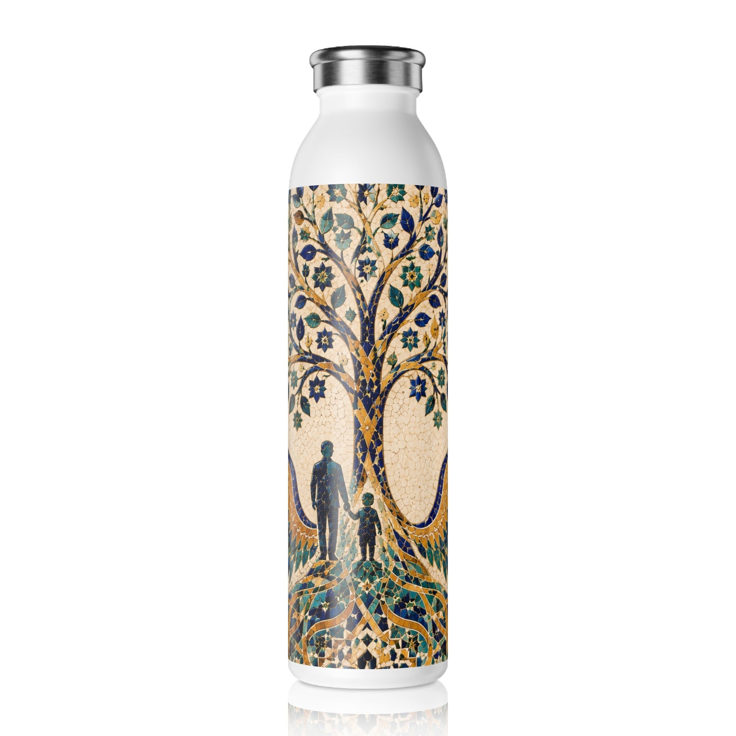Gourde Slim Arbre de Vie — Design Mosaïque Orientale | Inox Double Paroi 590 ml
