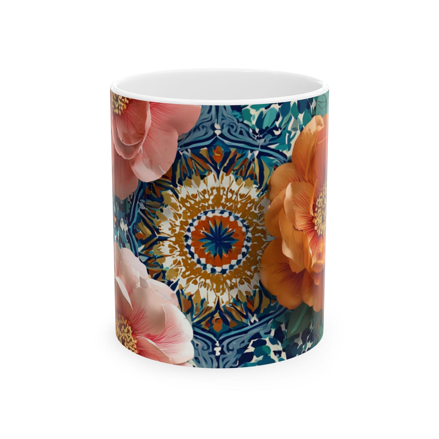 Mug "Jardin de Zellige" – Zellij & Roses | Céramique Premium