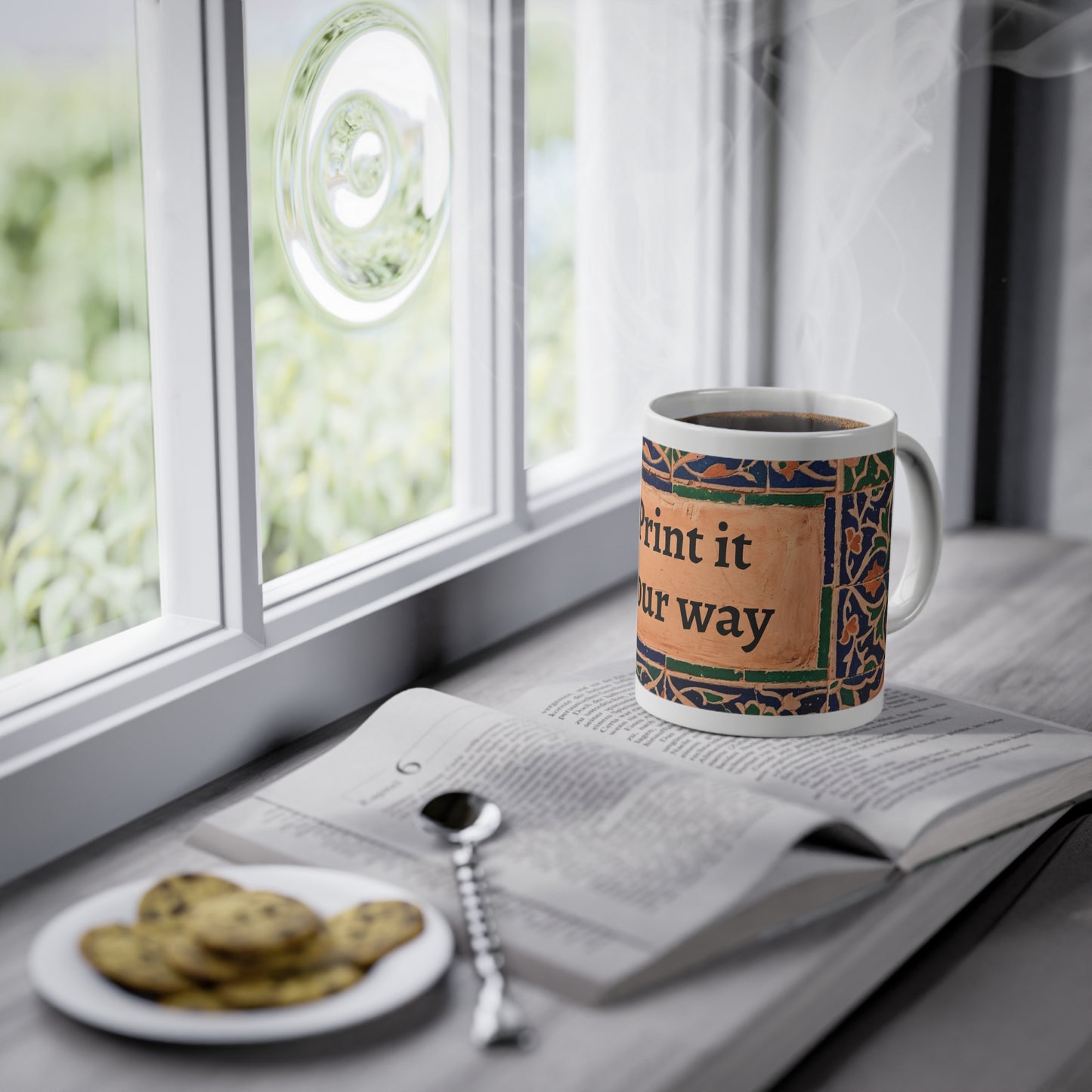 Mug Carreaux Vintage Méditerranéens – Design Artisanal | Céramique 11oz