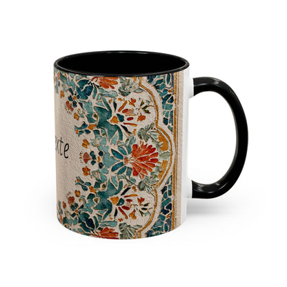 Mug Floral Vintage – Cadeau Maîtresse & Professeur | Personnalisable "Ton texte" | Céramique 11oz