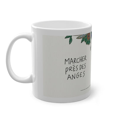 Mug "Marcher Près des Anges" – Illustration Florale | Céramique 11oz
