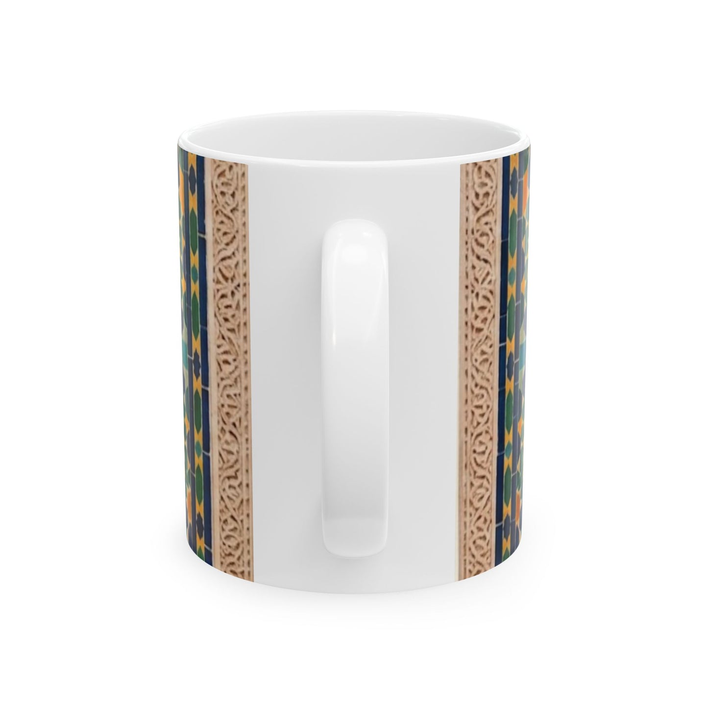 Mug "Café, Puis On Parle" – Design Zellij | Céramique Premium 11oz