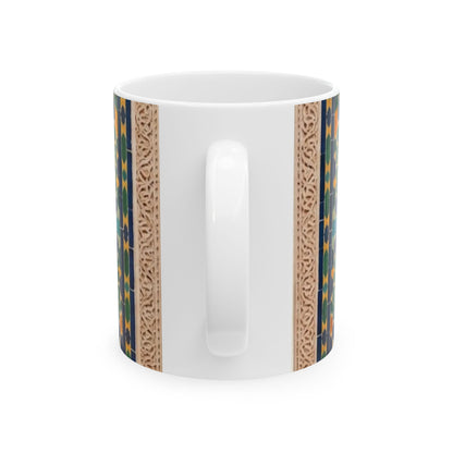 Mug "Café, Puis On Parle" – Design Zellij | Céramique Premium 11oz
