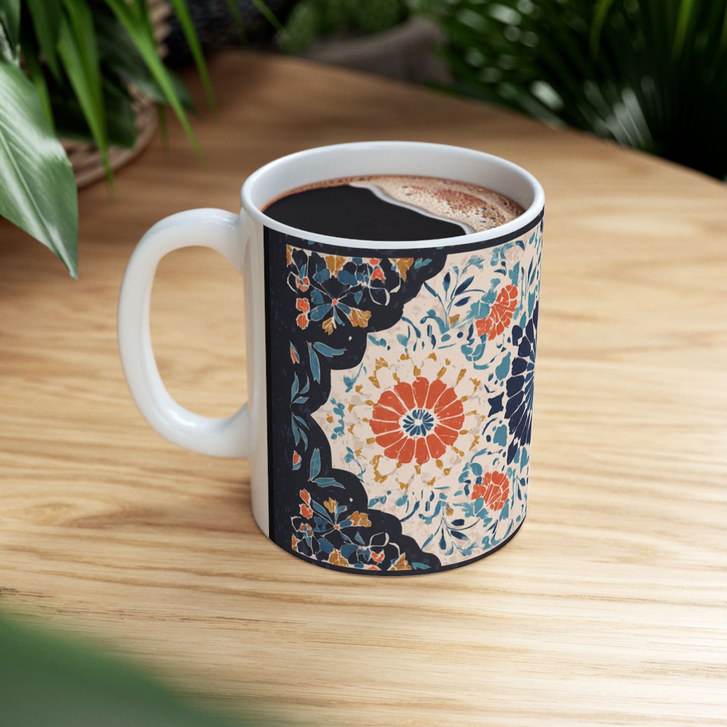 Mug "Mandala Oriental" – Design Zellij Floral | Céramique Premium