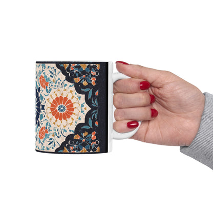 Mug "Mandala Oriental" – Design Zellij Floral | Céramique Premium