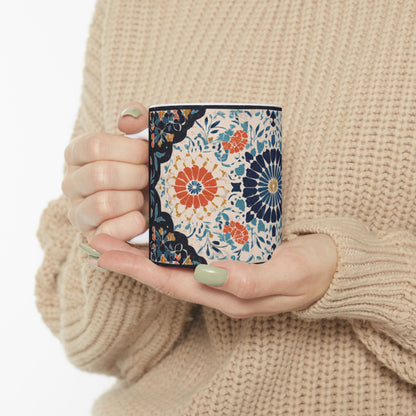 Mug "Mandala Oriental" – Design Zellij Floral | Céramique Premium