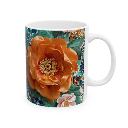 Mug "Jardin de Zellige" – Zellij & Roses | Céramique Premium