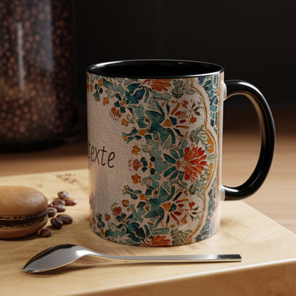 Mug Floral Vintage – Cadeau Maîtresse & Professeur | Personnalisable "Ton texte" | Céramique 11oz