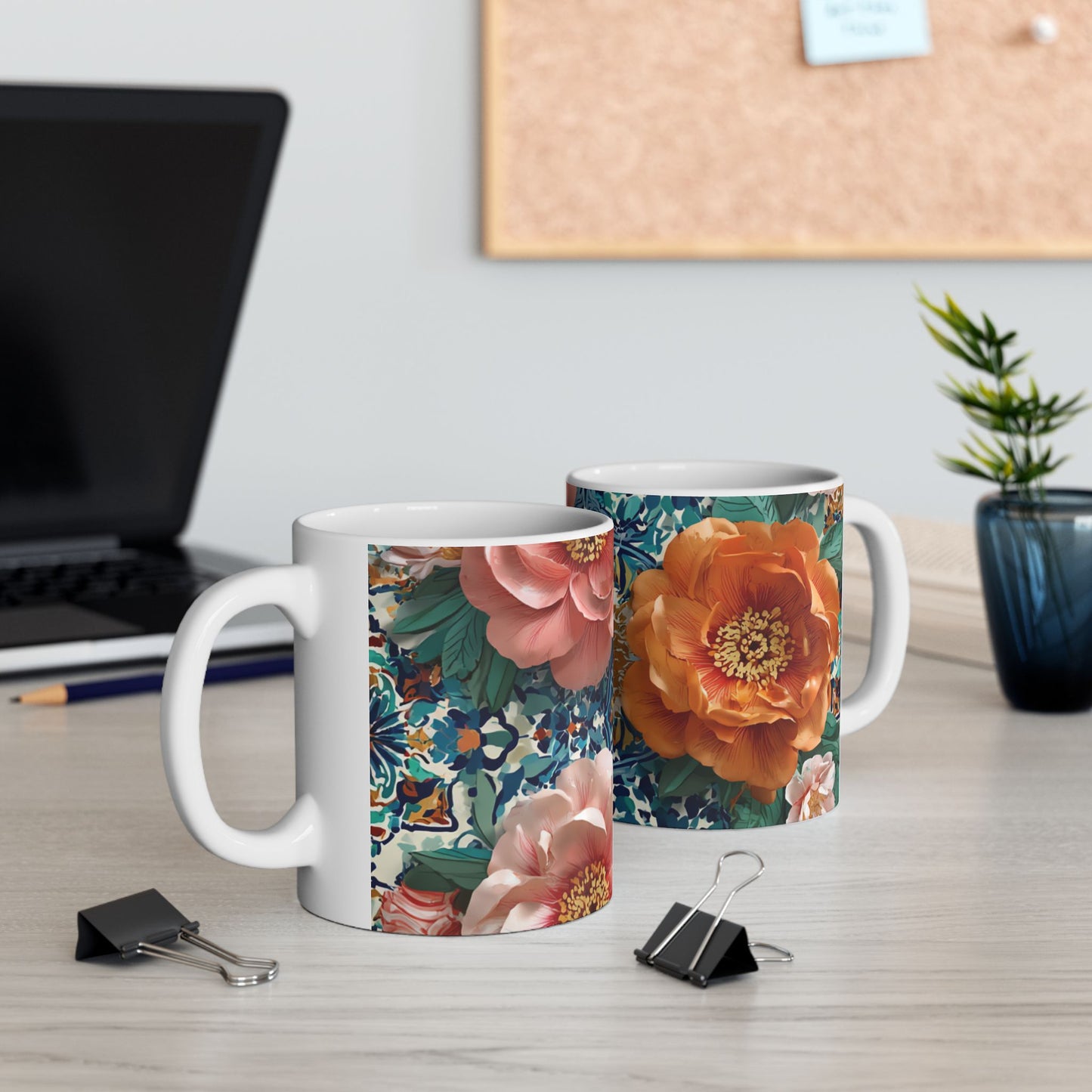 Mug "Jardin de Zellige" – Zellij & Roses | Céramique Premium